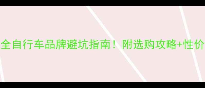 全网最全自行车品牌避坑指南附选购攻略性价比推荐