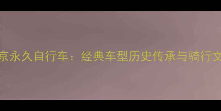 北京永久自行车经典车型历史传承与骑行文化