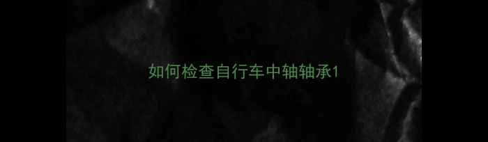 如何检查自行车中轴轴承