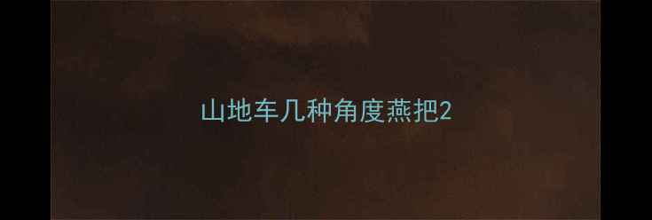 山地车几种角度燕把