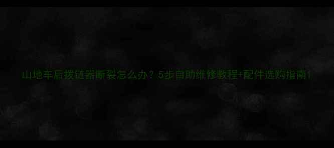 山地车后拨链器断裂怎么办5步自助维修教程配件选购指南