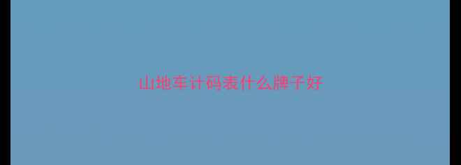 山地车计码表什么牌子好