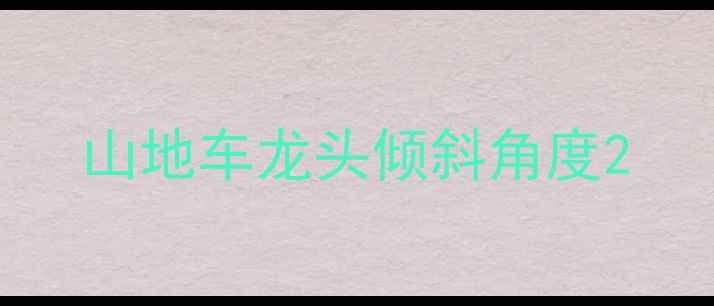山地车龙头倾斜角度