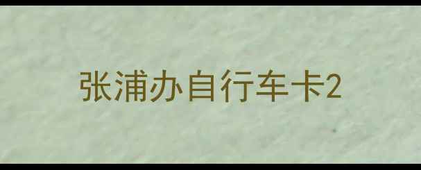 张浦办自行车卡