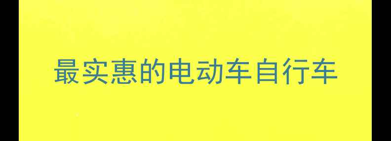 最实惠的电动车自行车