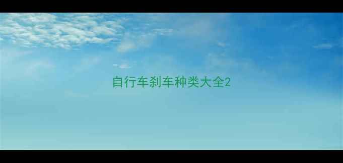 自行车刹车种类大全