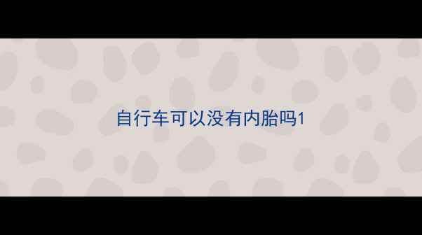 自行车可以没有内胎吗