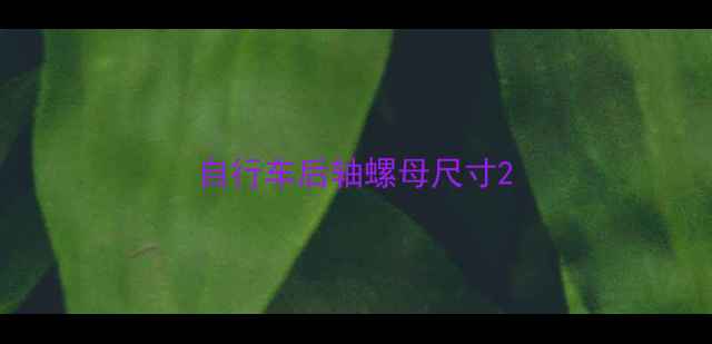 自行车后轴螺母尺寸
