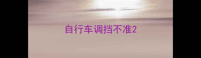 自行车调挡不准