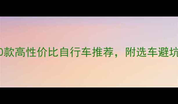骑行党必看10款高性价比自行车推荐附选车避坑指南